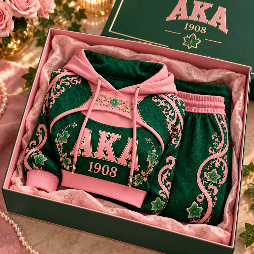 Premium Women's Baroque Cropped Hoodie & Balloon Jogger Pants Set HCT APT AKA 2710268