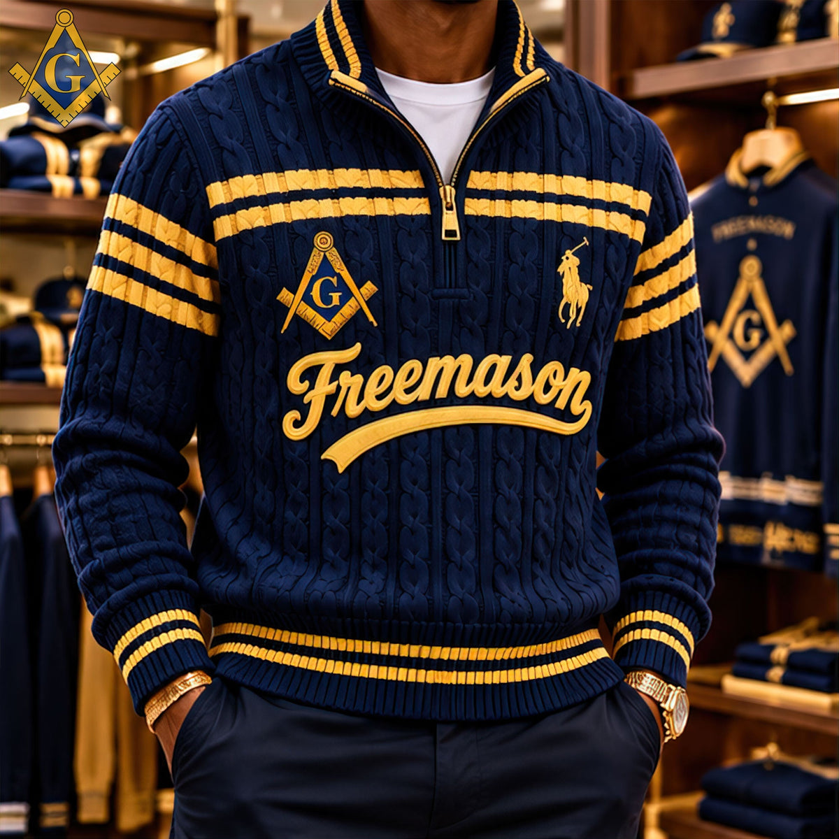 Premium Cable-Knit Quarter-Zip Sweater HANNN TND FREE 3010262