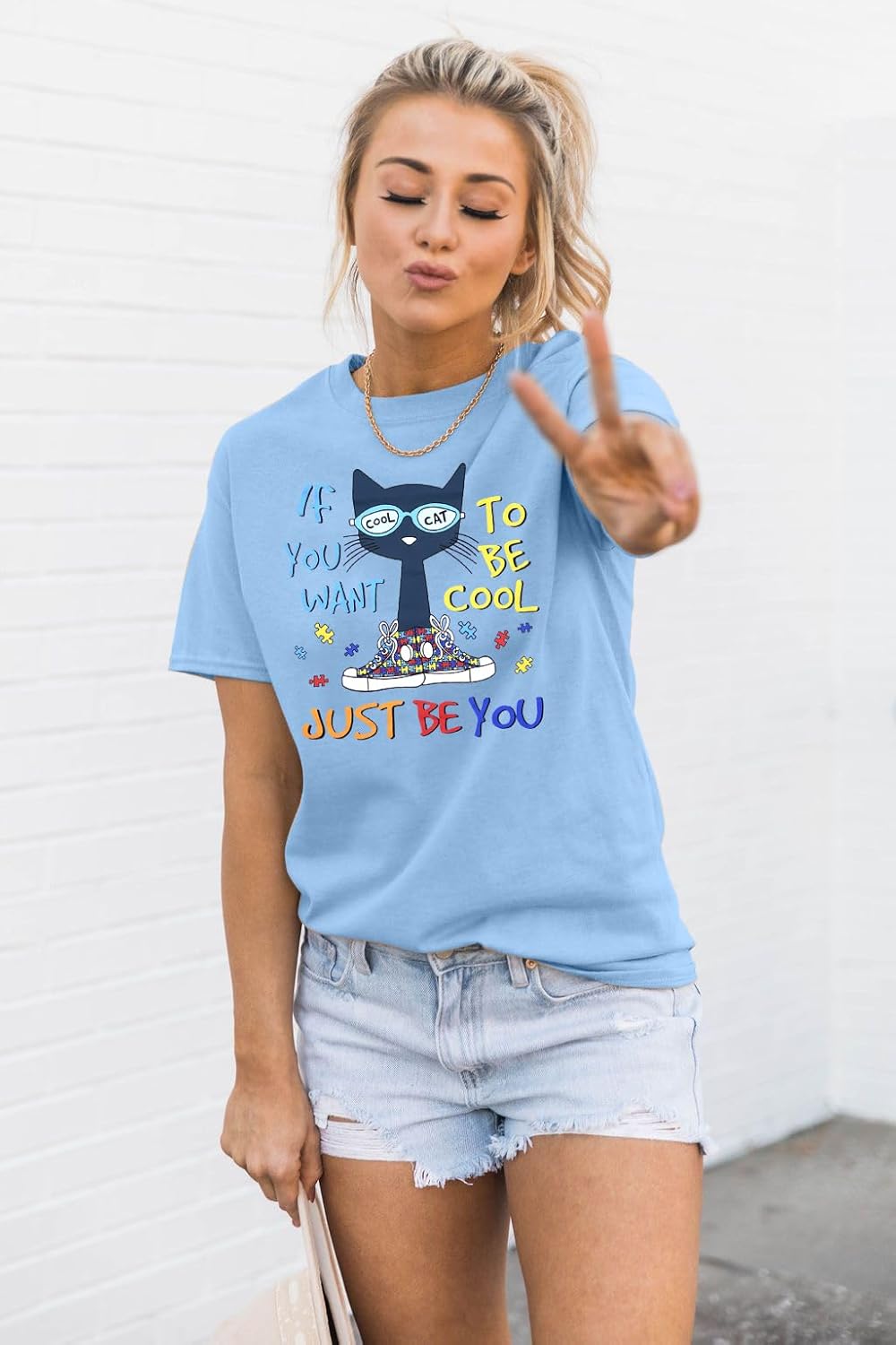 Autism Awareness Shirt Women Autistic Support Squad Shirts Mental Health Tshirt Funny Autism Support Shirt