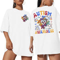 Autism Awareness Shirt Women Autism Mom Tshirt Accept Understand Love Tee Oversized Graphic Short Sleeve Tops