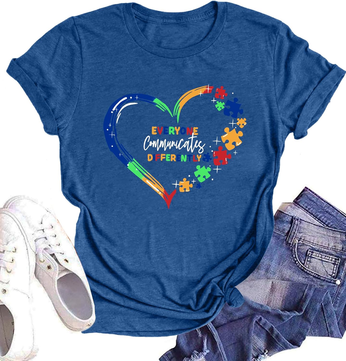 Autism Awareness Shirt Women : Be Kind Autism T Shirts Puzzle Graphic Autistic Support Tee Autism Acceptance Tops