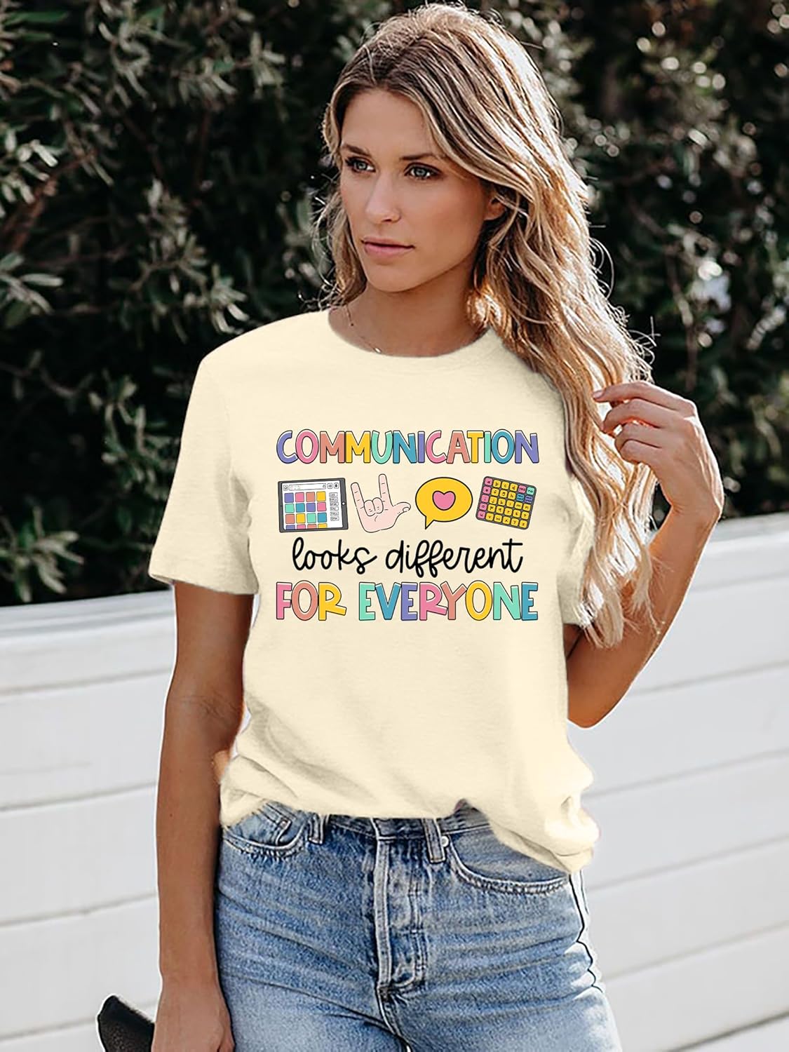 HQP Autism Awareness Shirt Women Teacher Speech Therapy T-Shirts Special Education Teacher Short Sleeve Tops