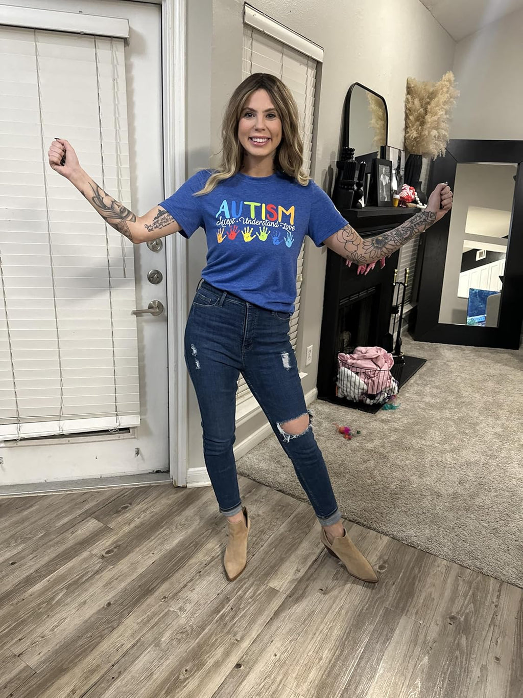 Autism Awareness Shirt Women Autistic Support Tshirt Speech Therapy Inspirational Short Sleve Tee Tops