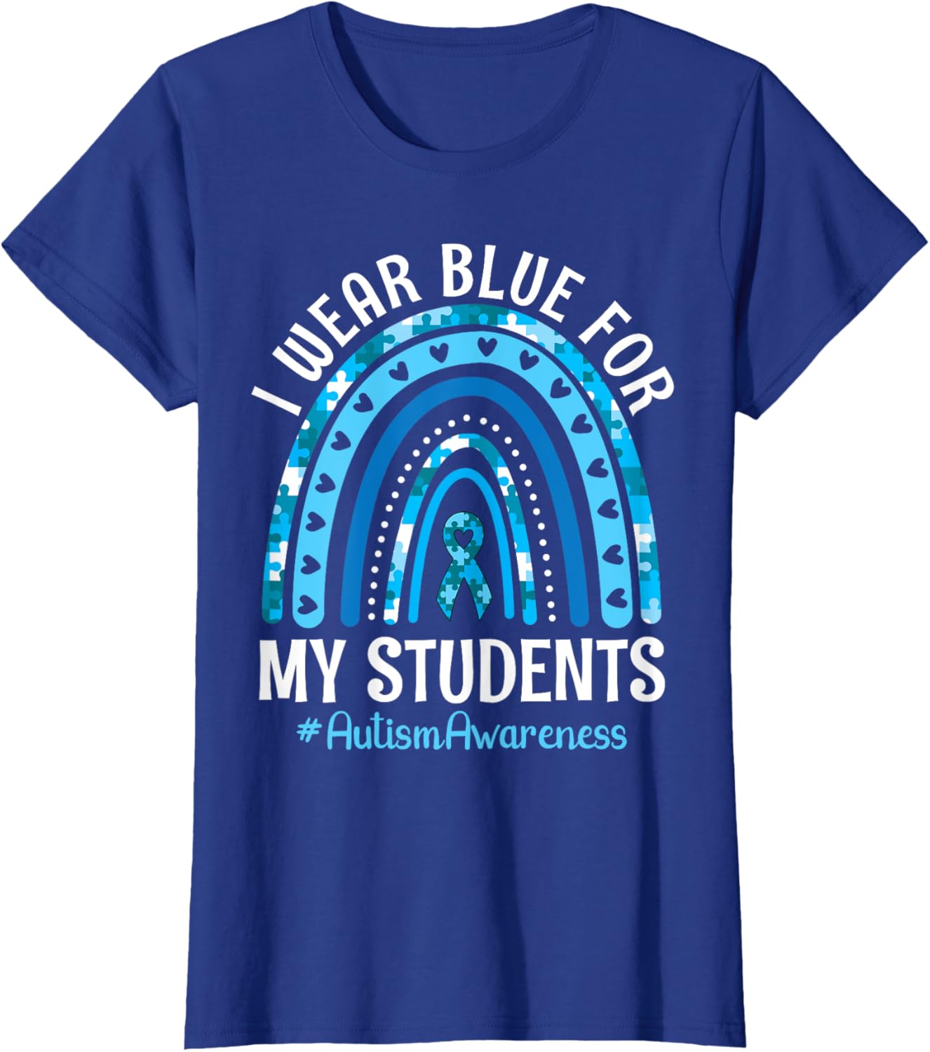 Happy Teacher I Wear Blue For My Students Autism Awareness
