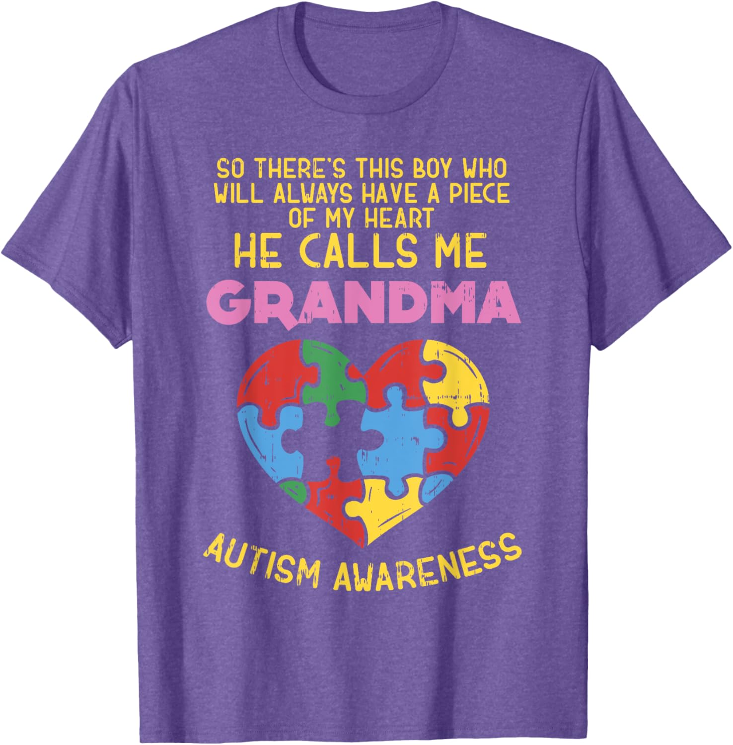 Grandma Autism Awareness Shirt Austistic Boy Piece My Heart