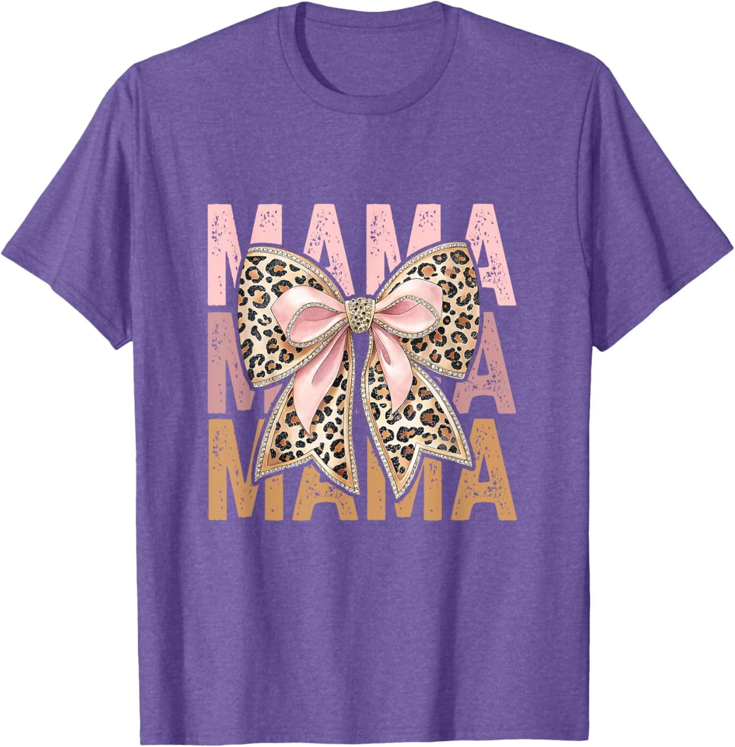 Retro Leopard Mama,Cute Mom Retro Coquette Bow Mother's Day