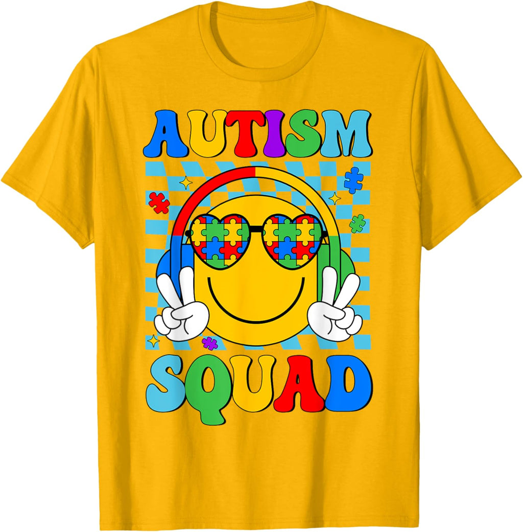 Autism Awareness Autism Squad Support Smile Face Women Men