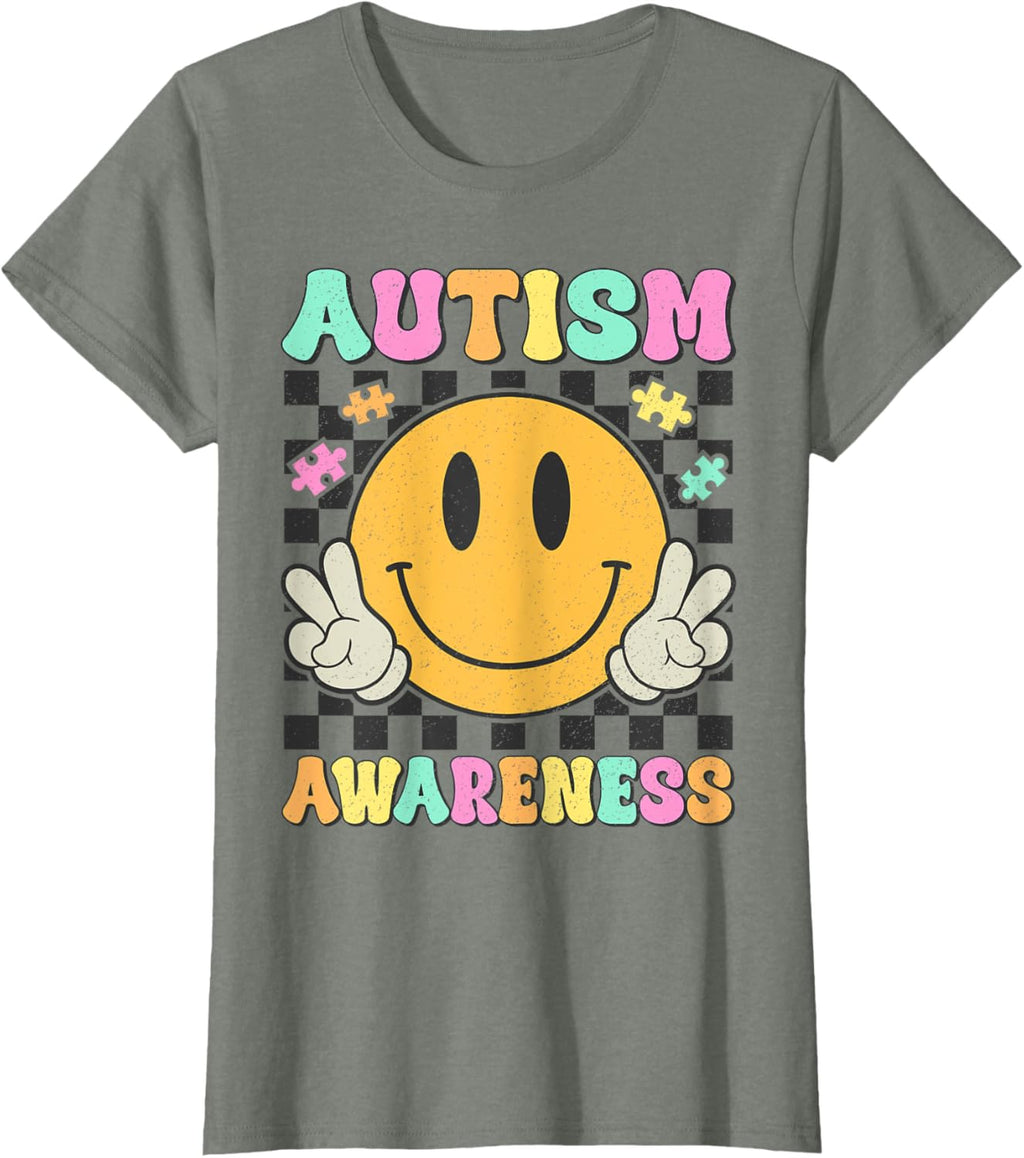 Autism Awareness Kids Men Women Smile Face Autistic Autism