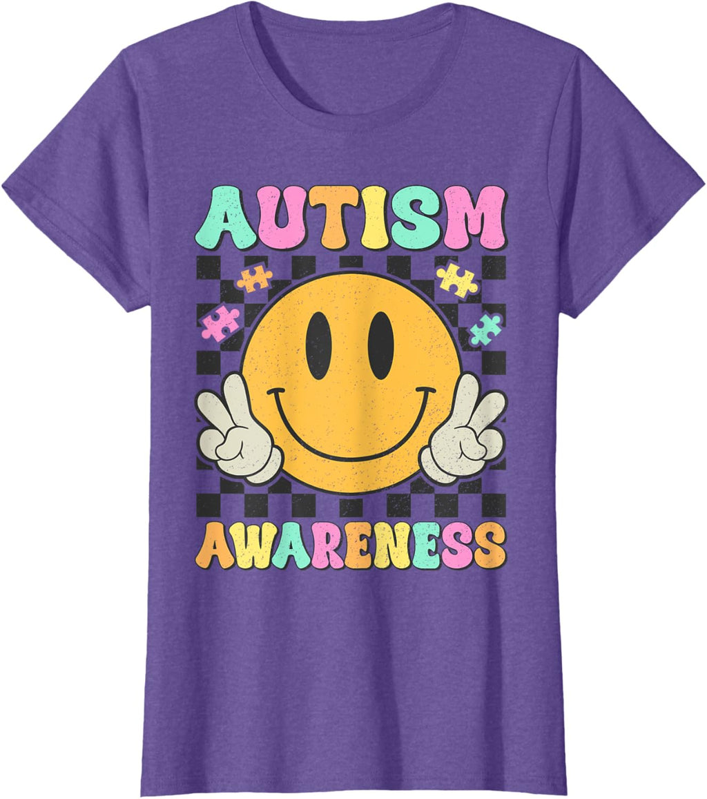 Autism Awareness Kids Men Women Smile Face Autistic Autism