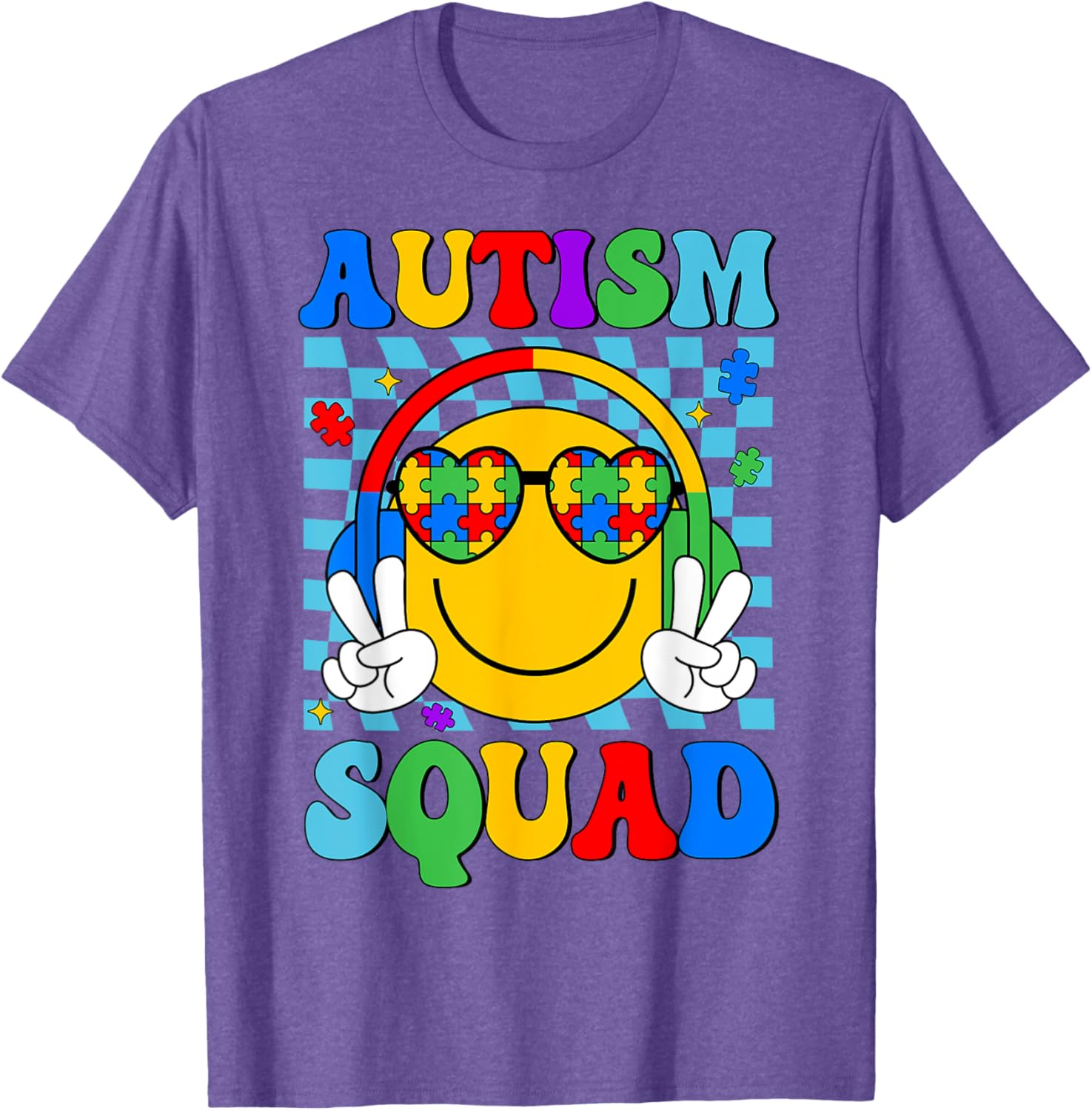 Autism Awareness Autism Squad Support Smile Face Women Men