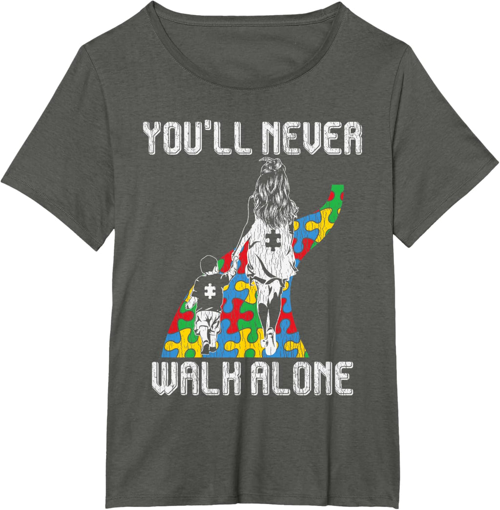 Vintage Mother Son Family Autistic Kids Autism Awareness Mom