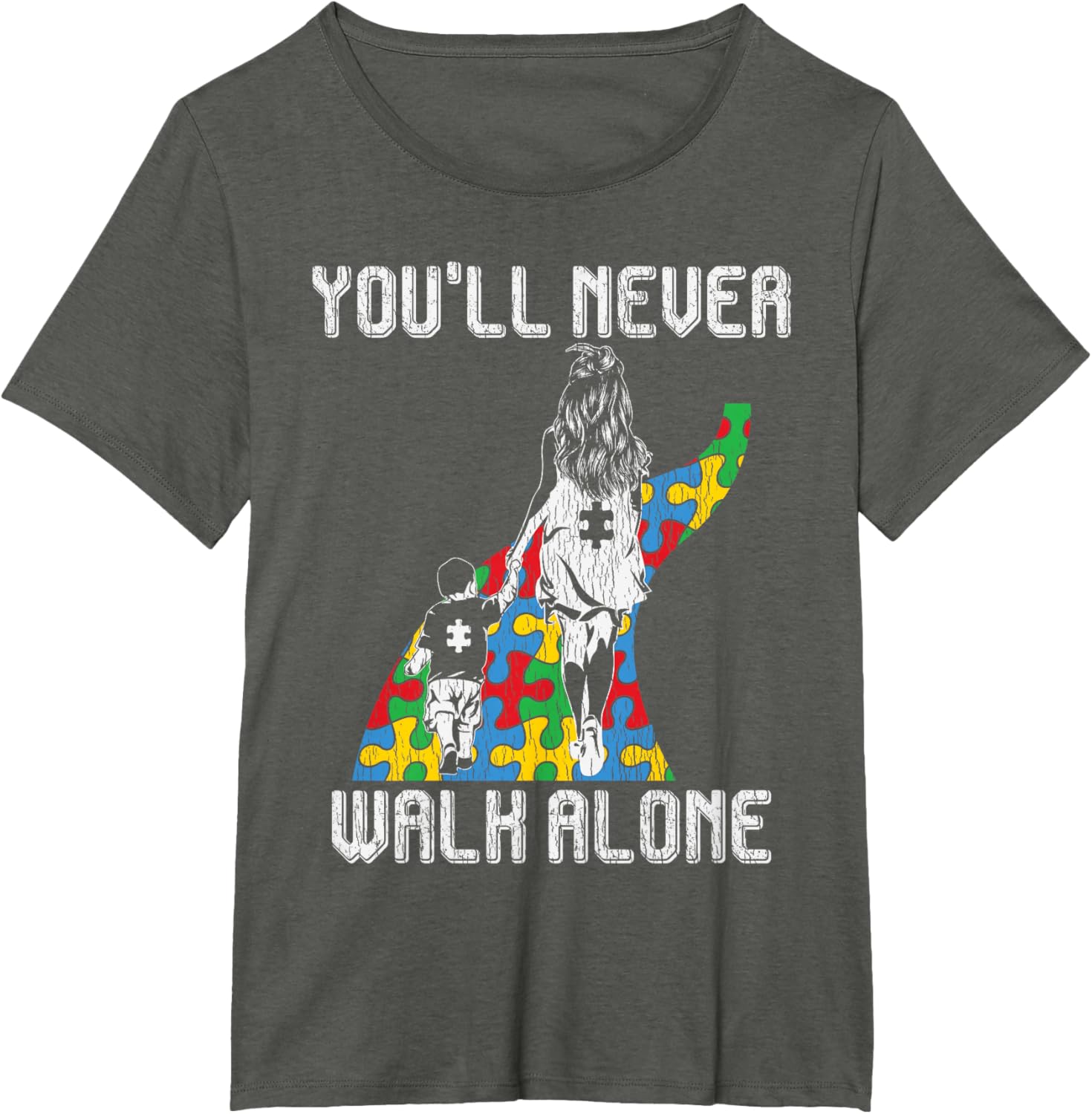 Vintage Mother Son Family Autistic Kids Autism Awareness Mom