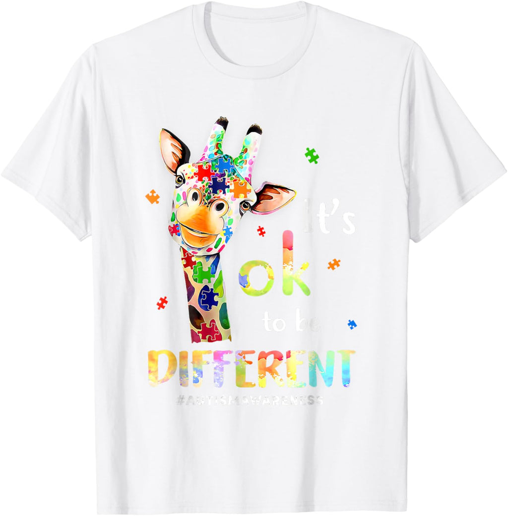 Autism Awareness Cute Giraffe Animal Its Ok To Be Different