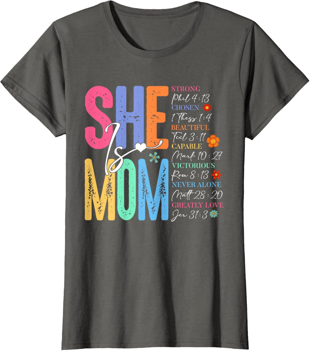 She Is Mom Christian Mother's Day Jesus Mama Religious Women