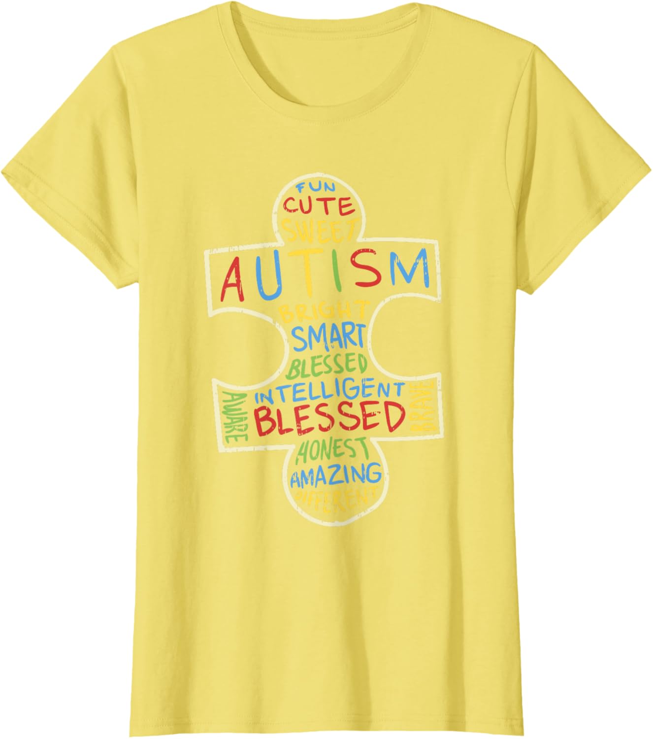 Autism Awareness Shirt Puzzle Piece Words Autistic Gift