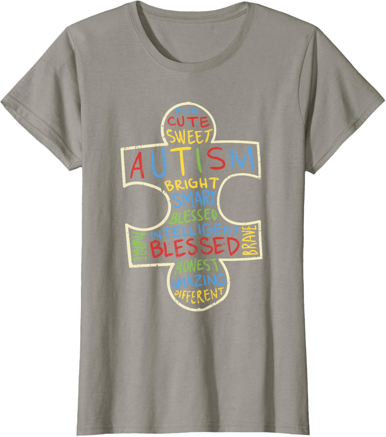 Autism Awareness Shirt Puzzle Piece Words Autistic Gift