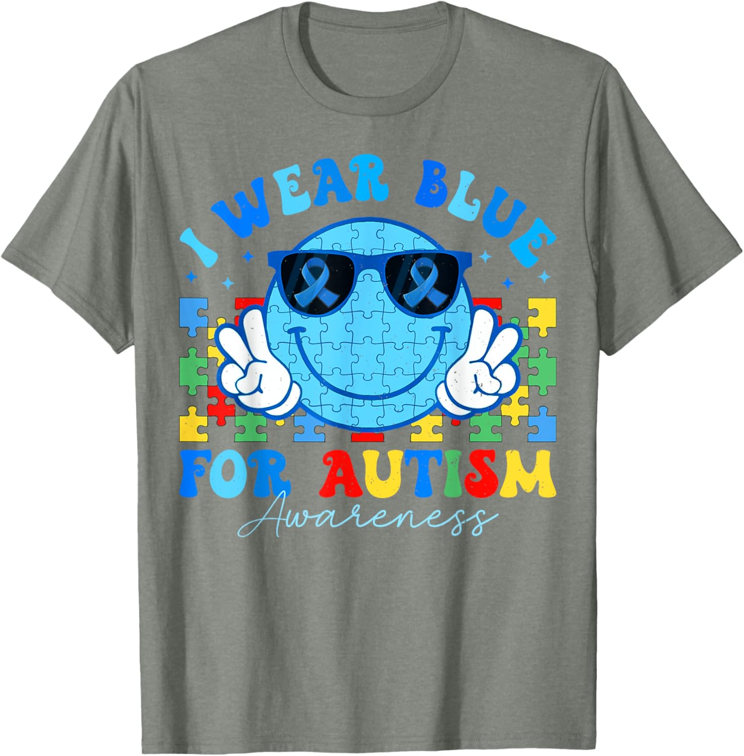 I Wear Blue For Autism Awareness Month Teacher Kids Boys