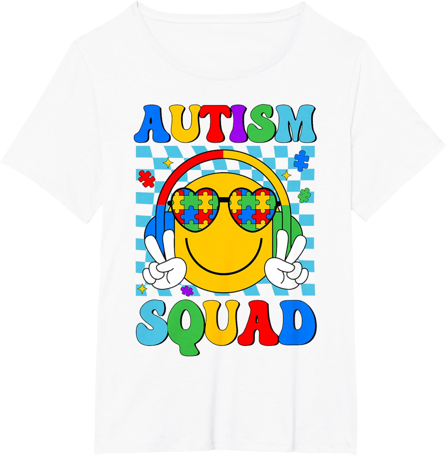Autism Awareness Autism Squad Support Smile Face Women Men