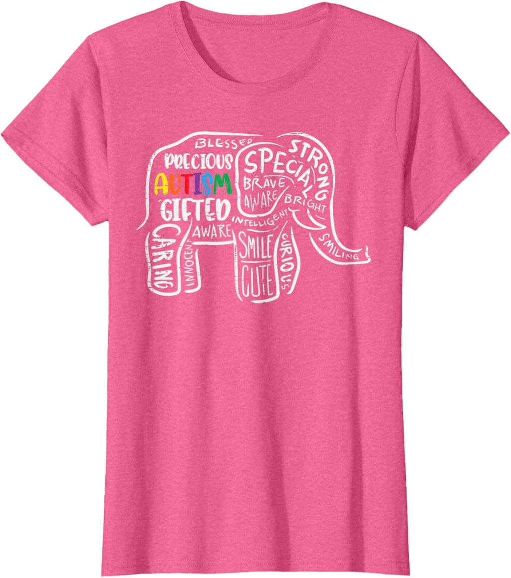 Autism Awareness Elephant Acceptance Autistic Men Women Kids