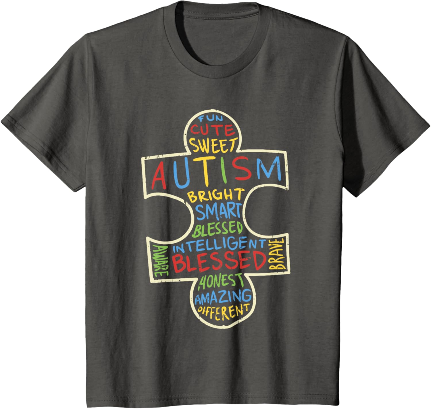 Autism Awareness Shirt Puzzle Piece Words Autistic Gift