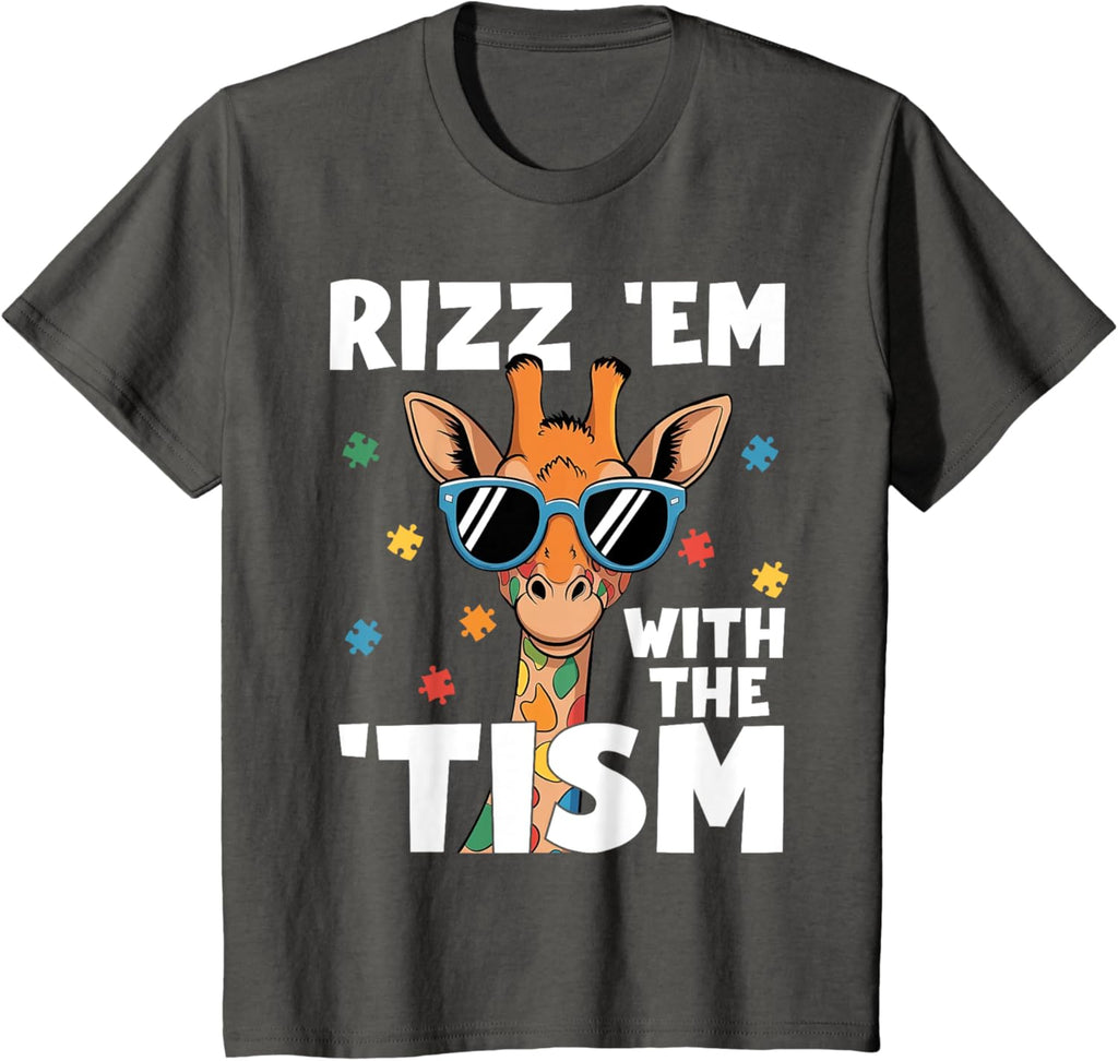 Rizz em with the tism Autism Giraffe Funny Autism Awareness