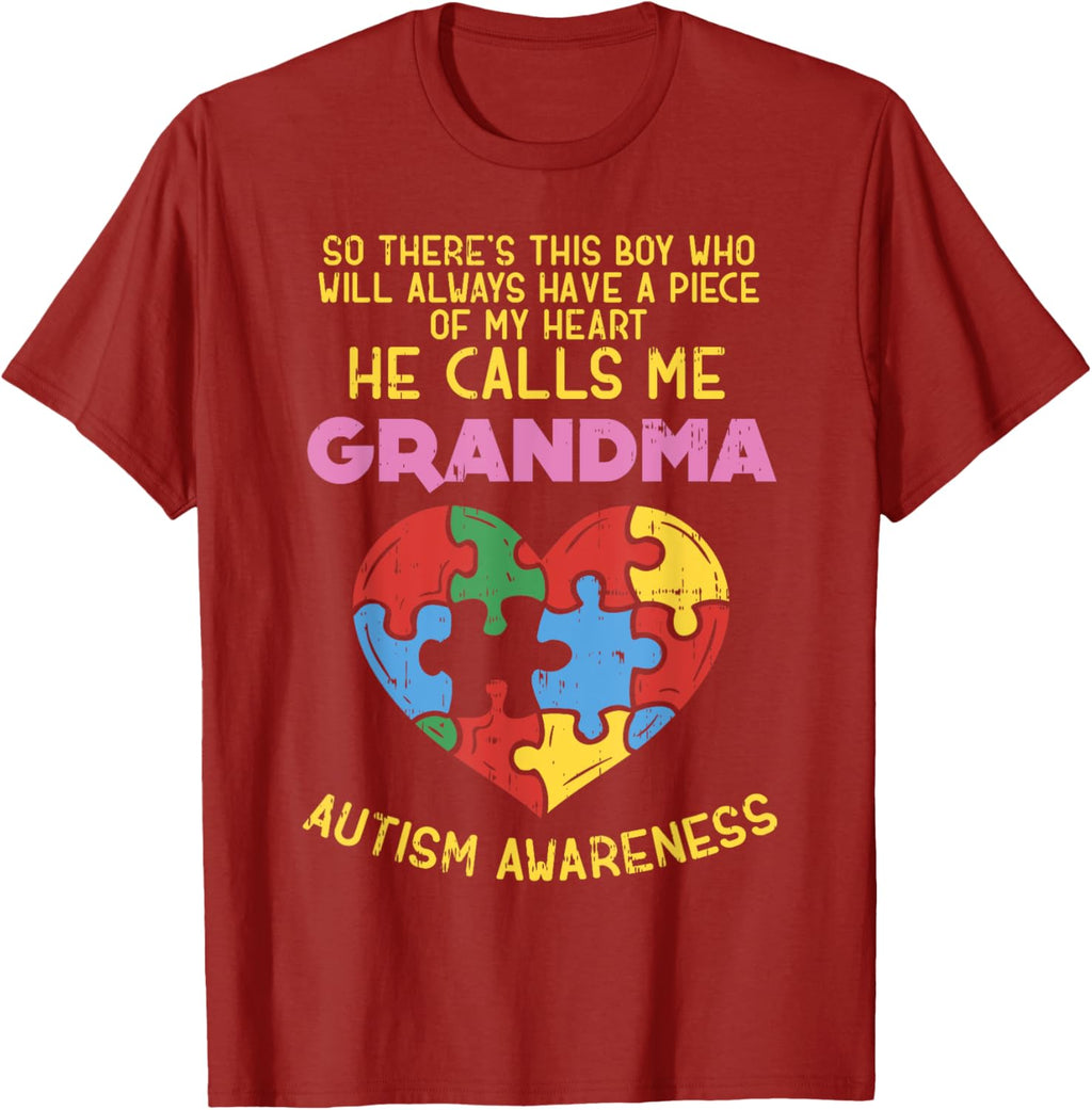 Grandma Autism Awareness Shirt Austistic Boy Piece My Heart