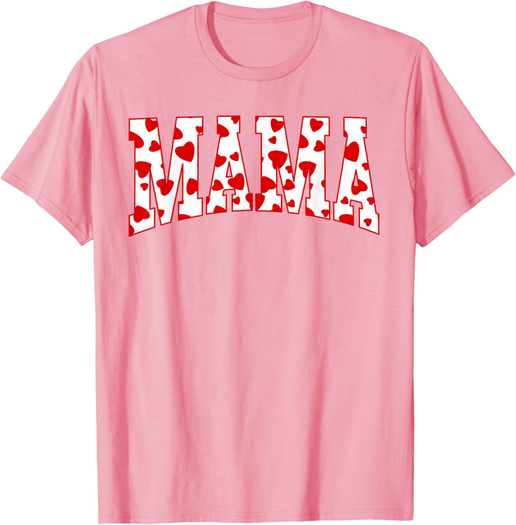 Mama Valentine Heart Valentines Day Family Matching Funny Mother Shirt