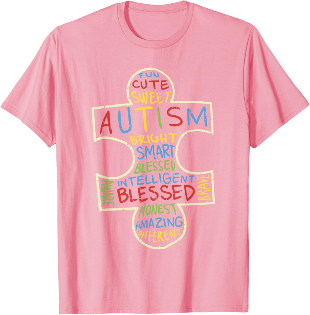 Autism Awareness Shirt Puzzle Piece Words Autistic Gift