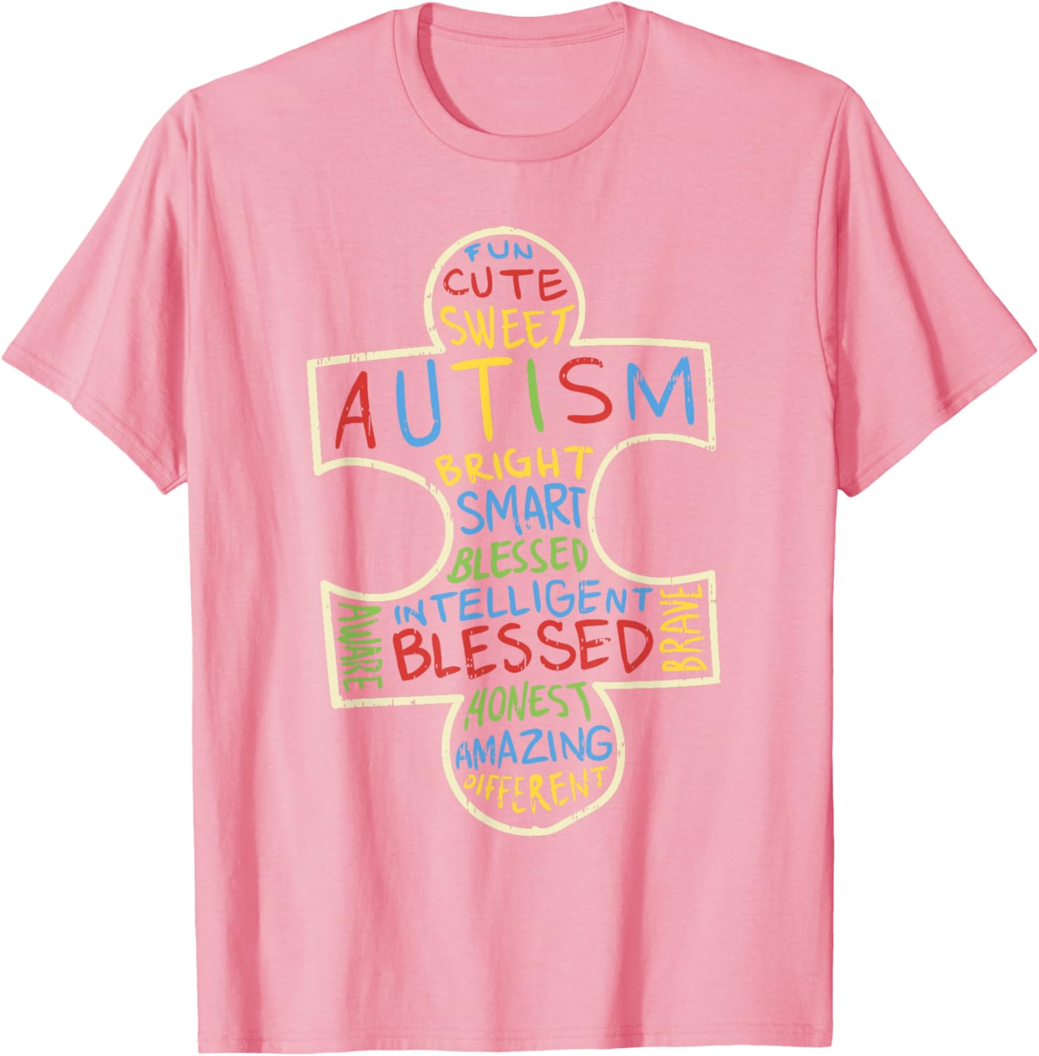 Autism Awareness Shirt Puzzle Piece Words Autistic Gift