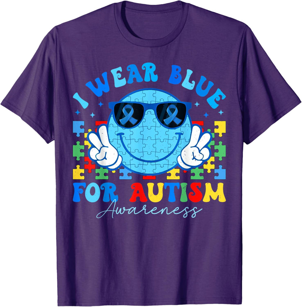 I Wear Blue For Autism Awareness Month Teacher Kids Boys