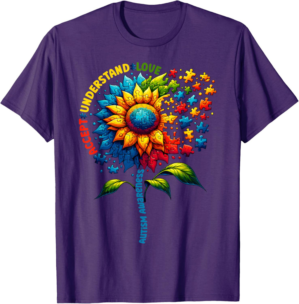 Autism Awareness Sunflower Men Women kids Autism Sunflower