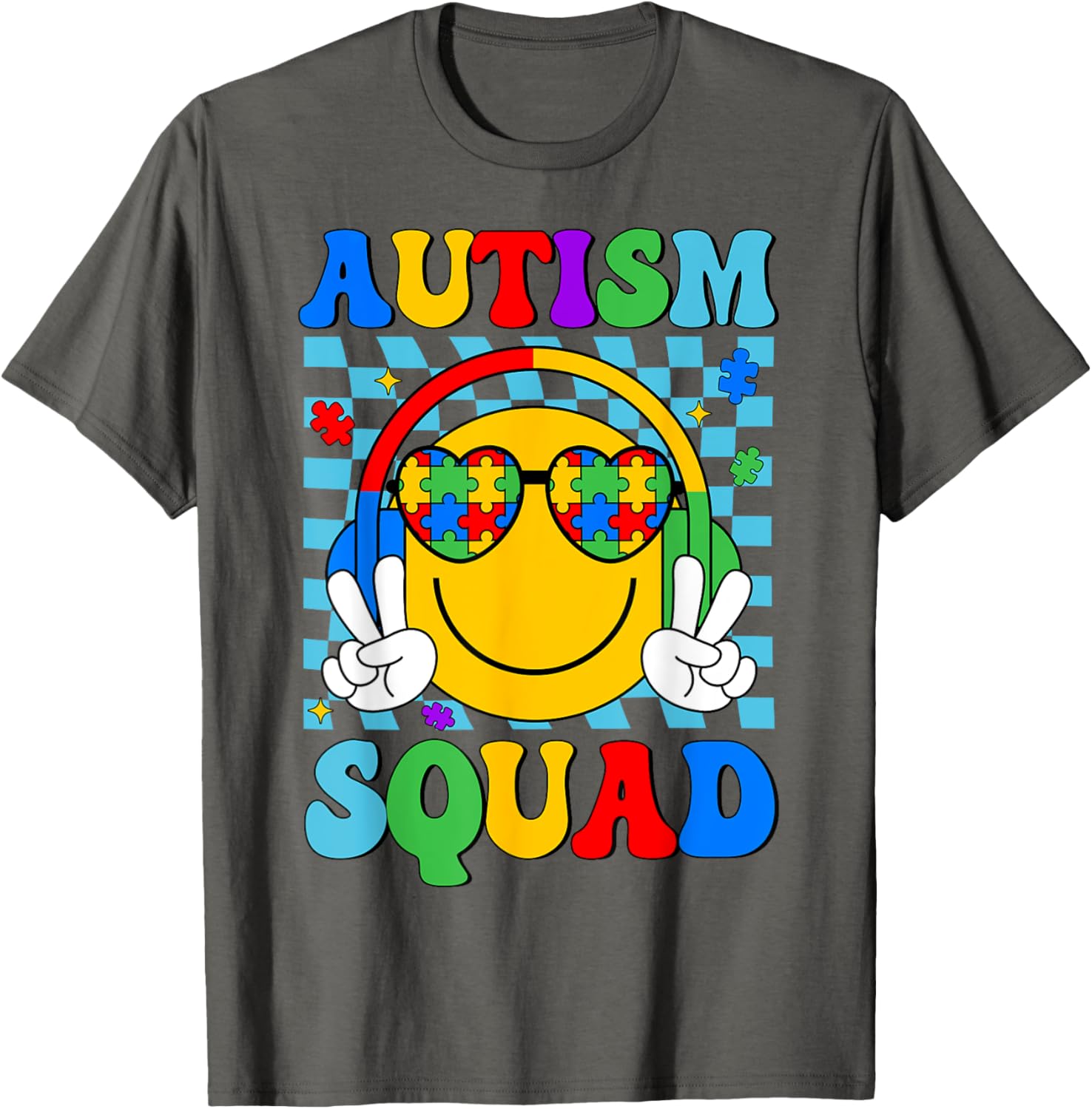 Autism Awareness Autism Squad Support Smile Face Women Men