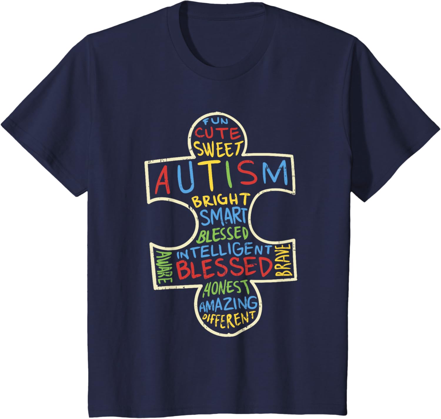 Autism Awareness Shirt Puzzle Piece Words Autistic Gift