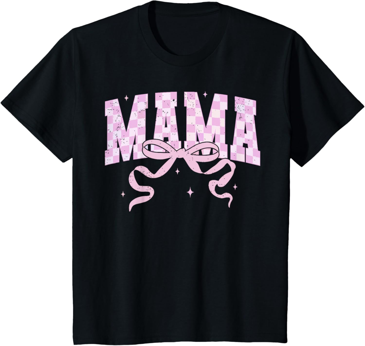 Retro Checkered Mama Coquette Mother's Day Pink Bow