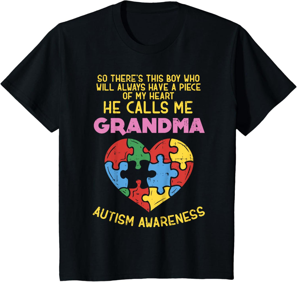 Grandma Autism Awareness Shirt Austistic Boy Piece My Heart