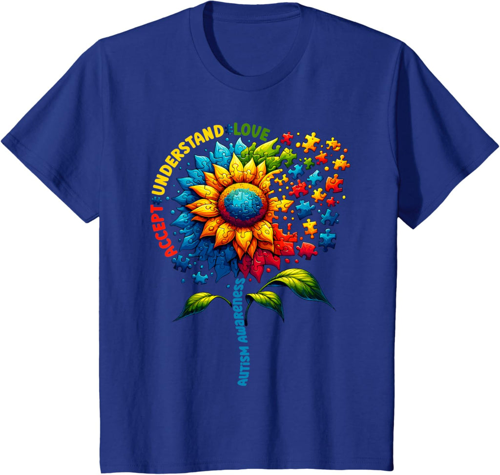 Autism Awareness Sunflower Men Women kids Autism Sunflower