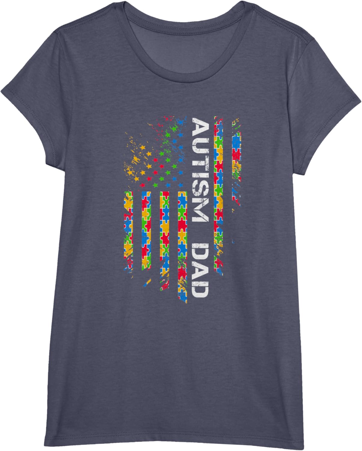 Autism Dad Awareness American Flag USA