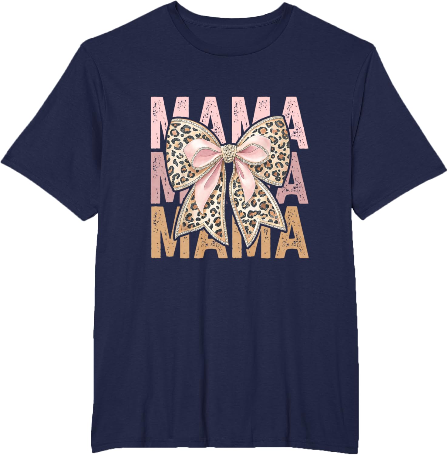 Retro Leopard Mama,Cute Mom Retro Coquette Bow Mother's Day