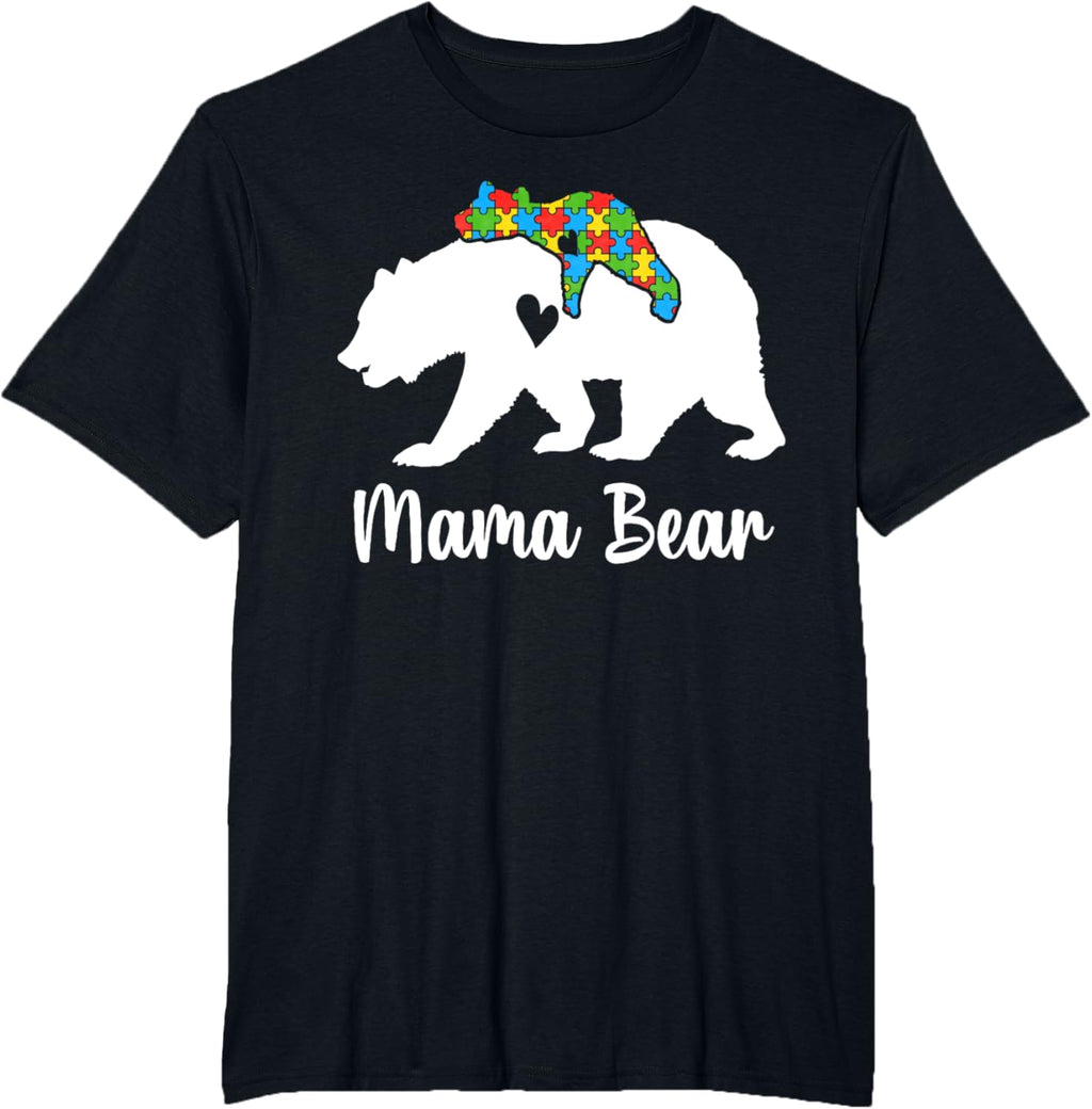 Mama Bear Love Support Autism Awareness Bear Family
