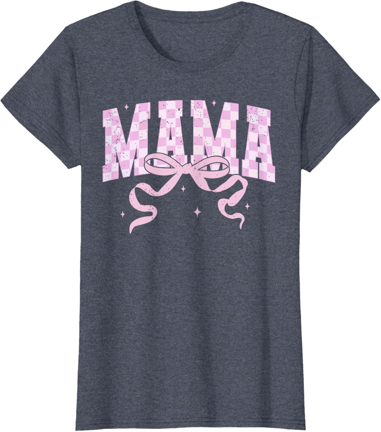 Retro Checkered Mama Coquette Mother's Day Pink Bow