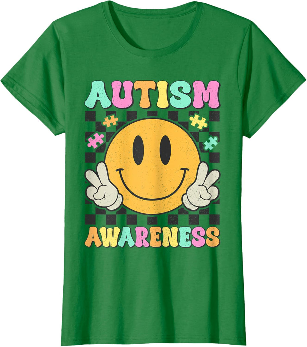 Autism Awareness Kids Men Women Smile Face Autistic Autism