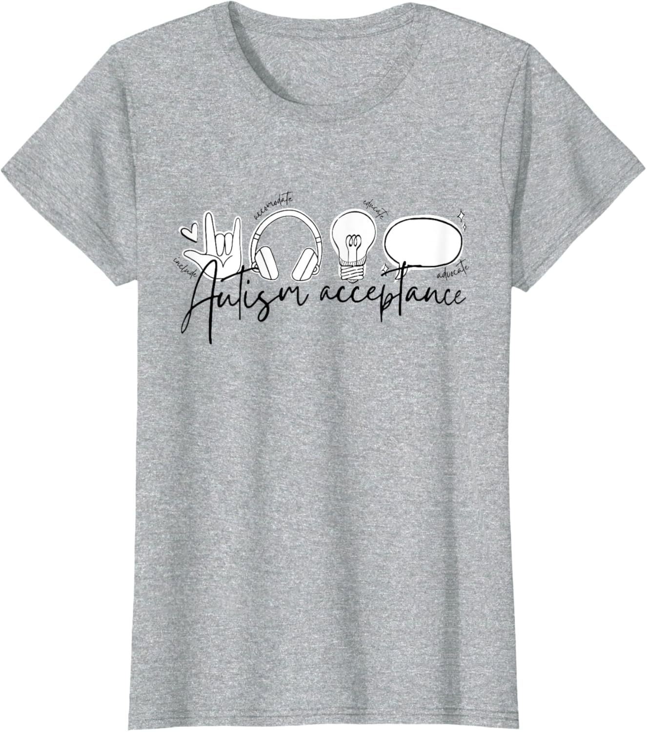 Autism Awareness Acceptance Shirt Support Mom Women Kid