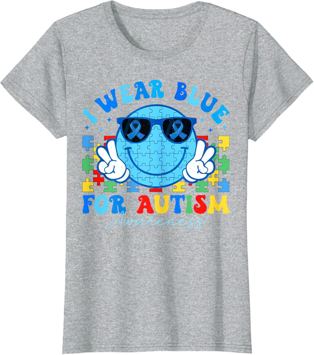I Wear Blue For Autism Awareness Month Teacher Kids Boys
