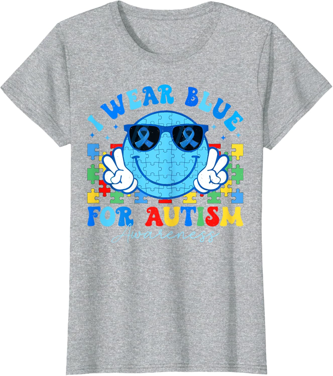 I Wear Blue For Autism Awareness Month Teacher Kids Boys