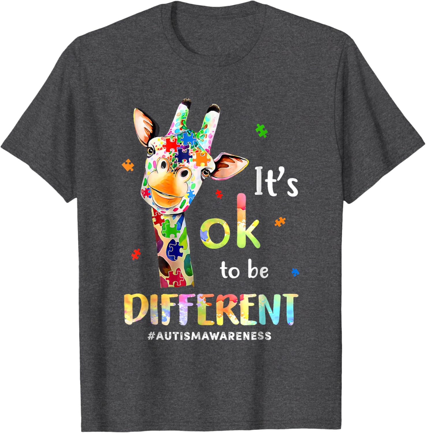 Autism Awareness Cute Giraffe Animal Its Ok To Be Different