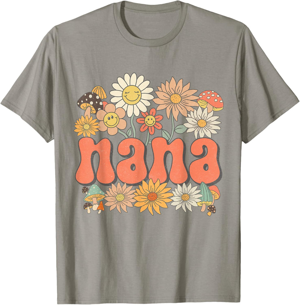 Groovy Nana Floral Hippie Retro Daisy Flower Mother's Day