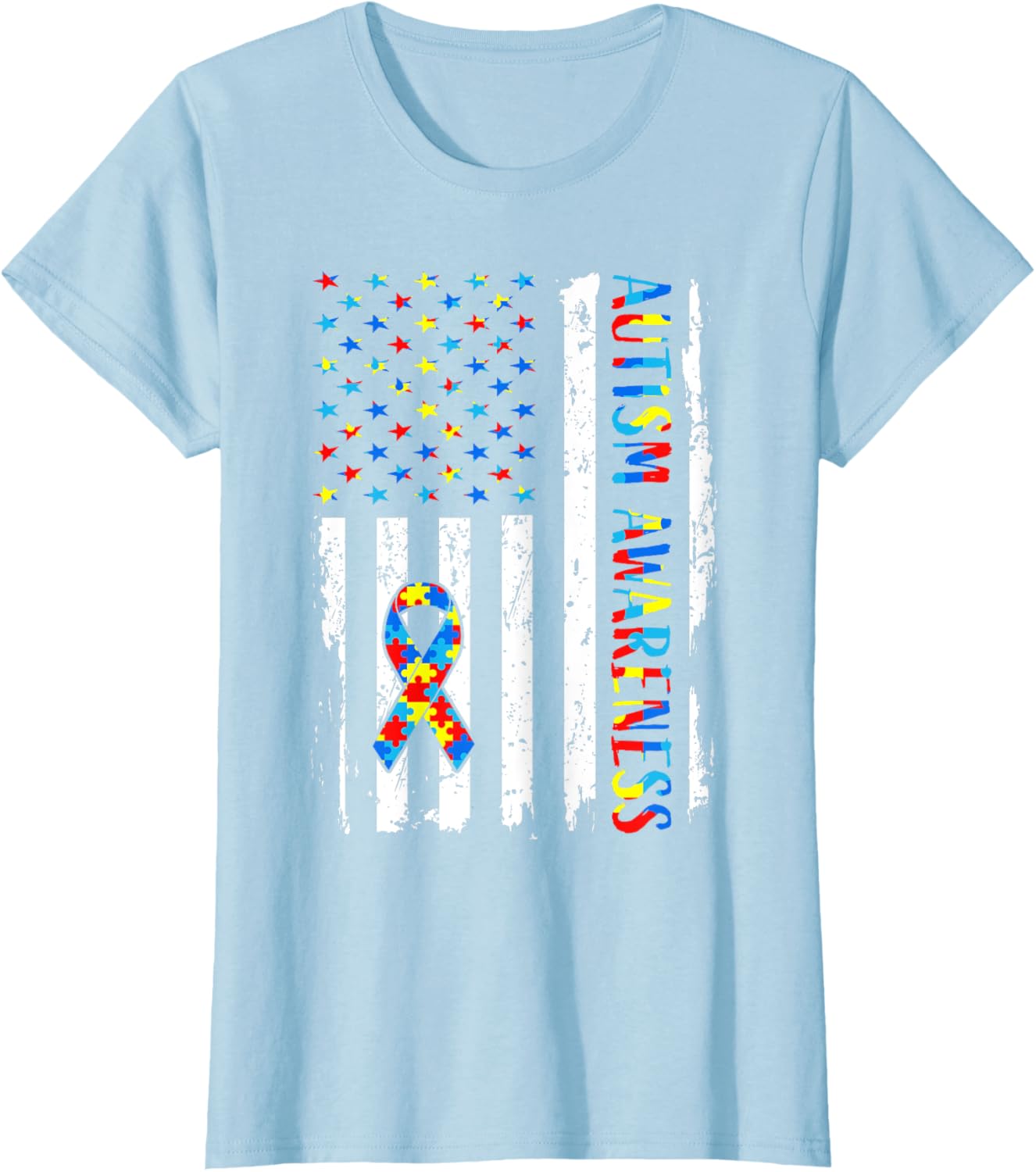 Autism Awareness Mom Dad USA flag Autistic Awareness Autism