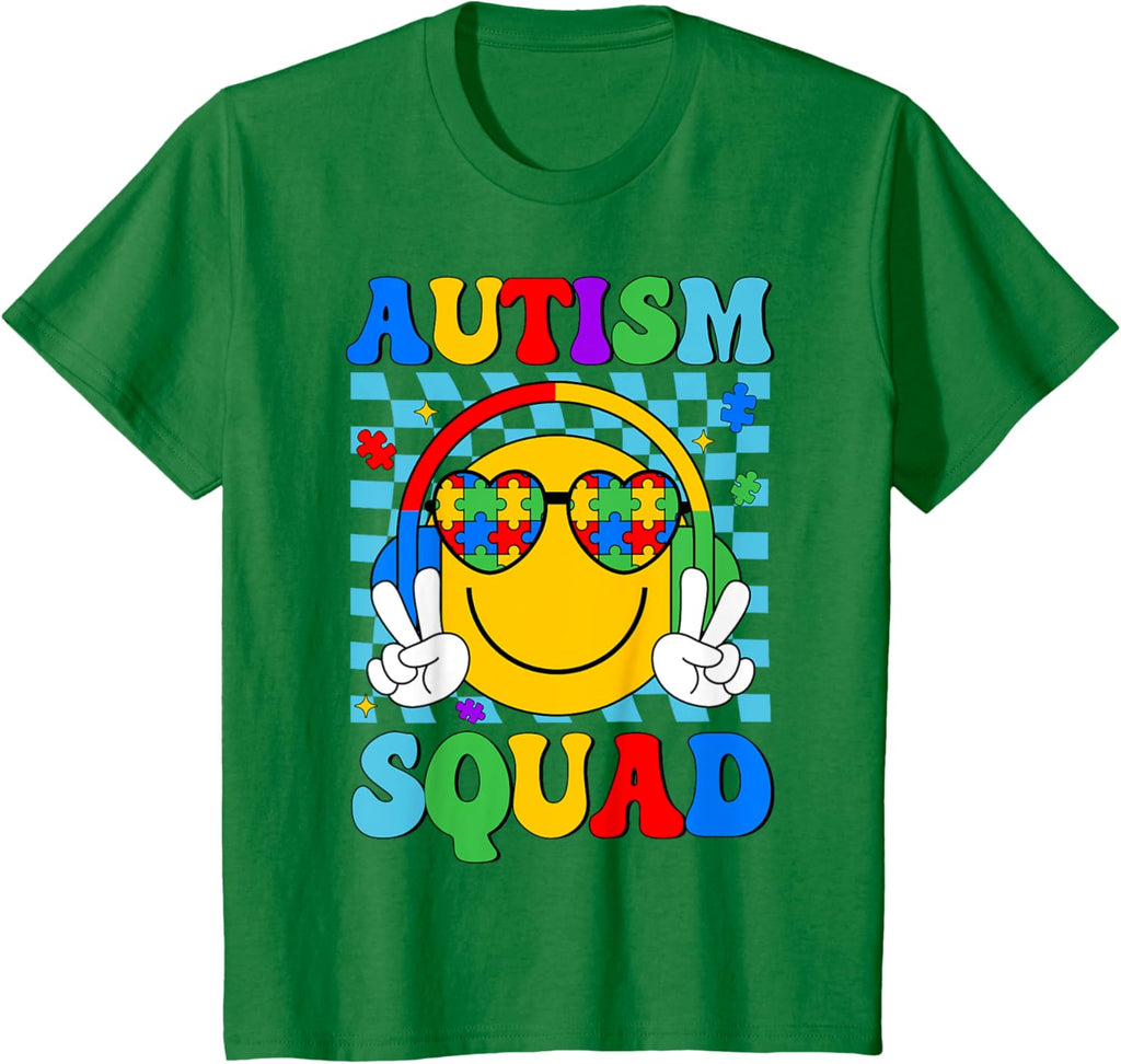 Autism Awareness Autism Squad Support Smile Face Women Men