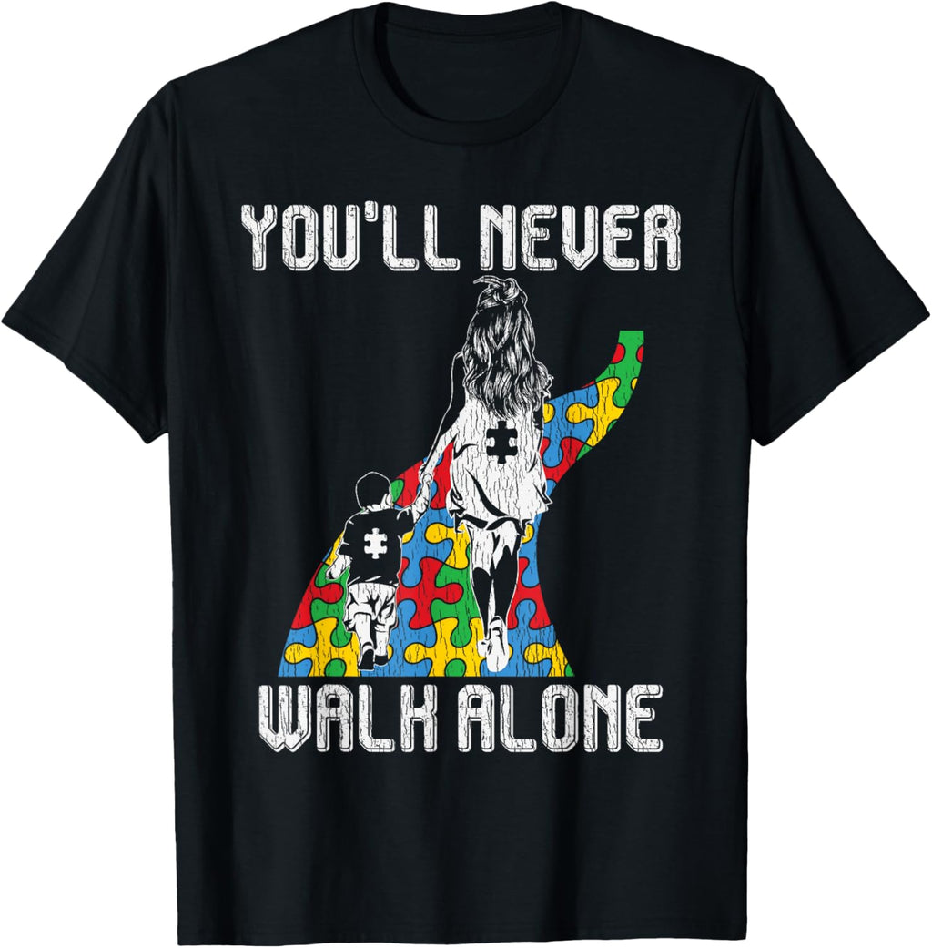 Vintage Mother Son Family Autistic Kids Autism Awareness Mom