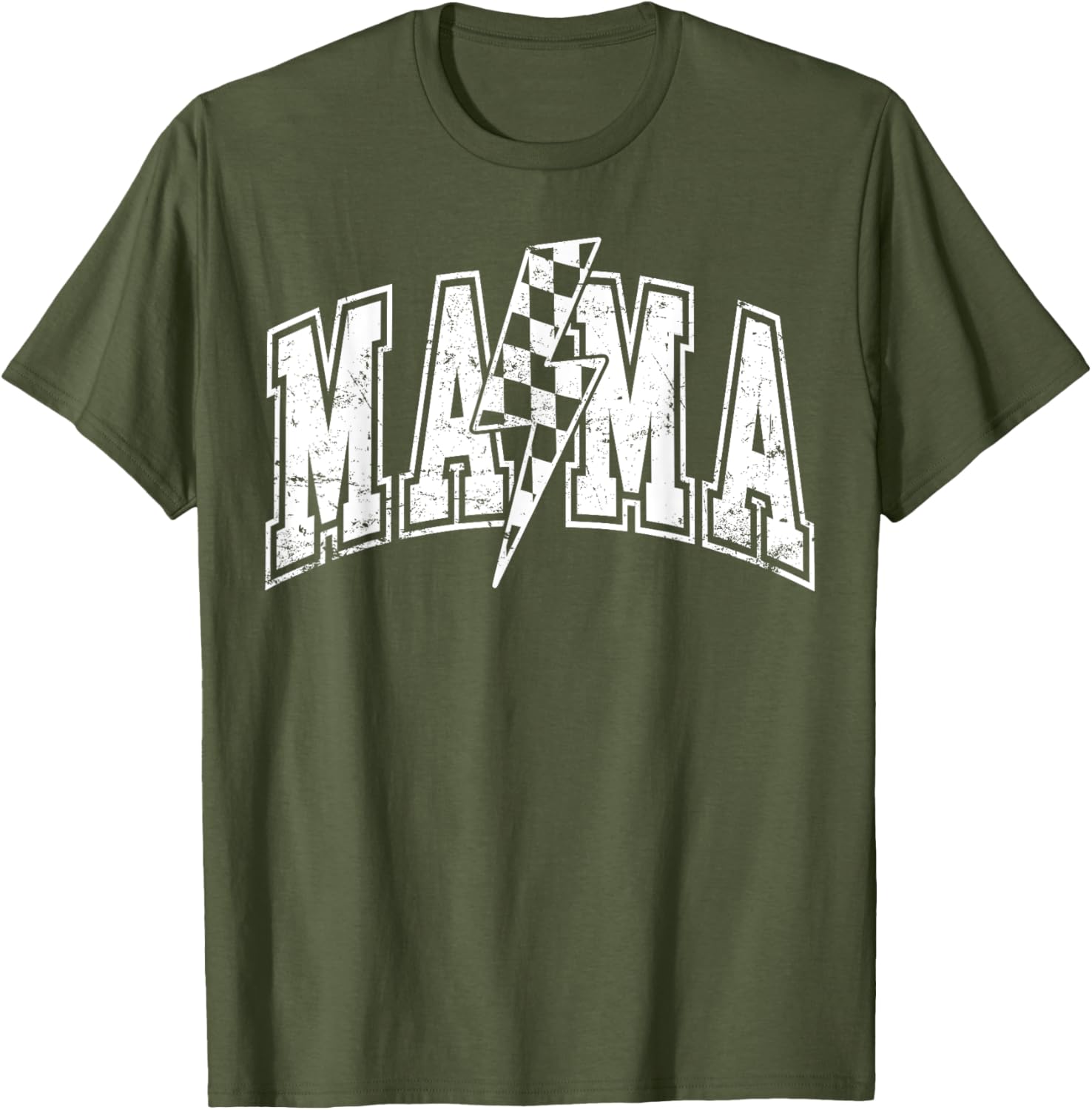 Mama Lightning Bolt Checkered Varsity Mom Women Mother's Day Mother Shirt